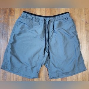 Duluth Trading Company Unlined Swim Trunks / shorts. Grey. Size medium.